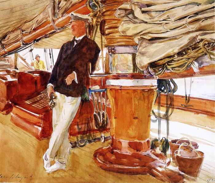 John Singer Sargent On the Deck of the Yacht Constellation